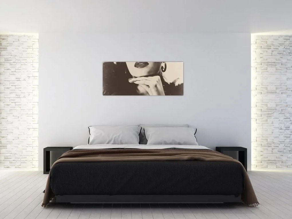 Tablou - Vintage, poza unei femei (120x50 cm)