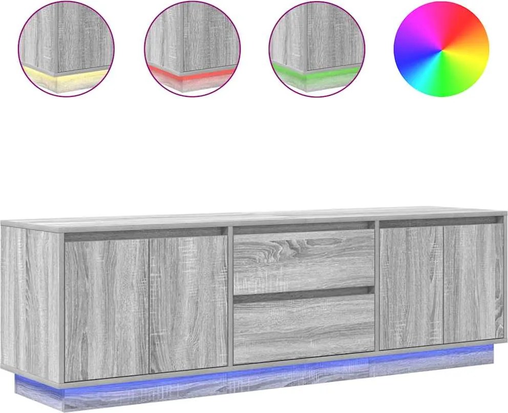 vidaXL Dulap TV cu lumini LED Gri Sonoma 160,5x41x50 cm