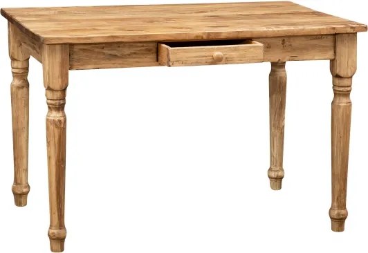 Masa fixa, L120 80 H80 cm, cu sertar, lemn masiv natur antic