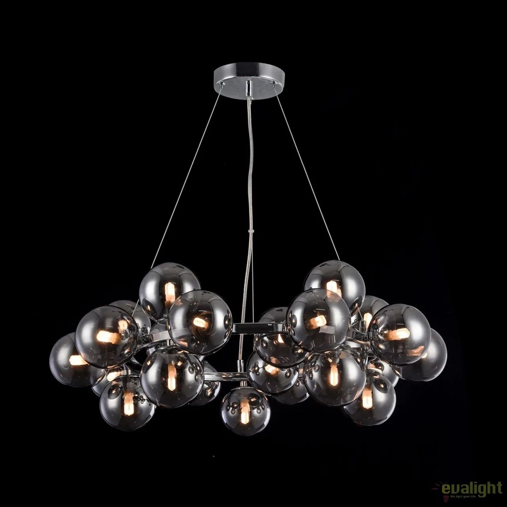 Lustra deosebita cu 25 de surse de lumina Dallas, crom/ fumuriu MYMOD548PL-25CH