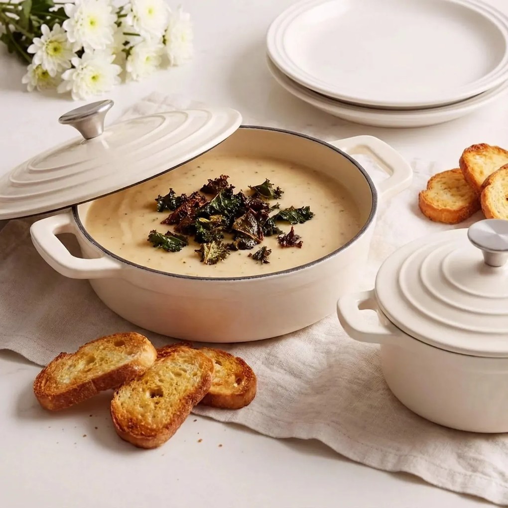 Set oale de fonta 7 piese XANTEN CARL SCHMIDT SOHN 098405, alb, compatibil toate tipurile de plite