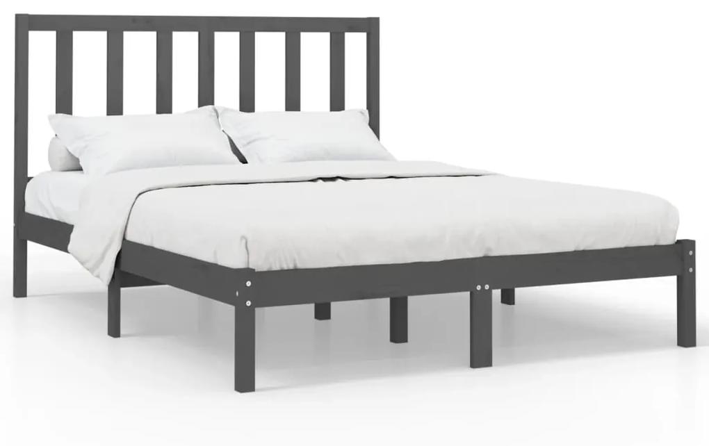 3106765 vidaXL Cadru de pat, gri, 120x200 cm, lemn masiv