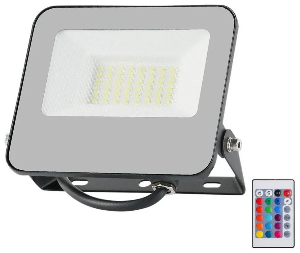 Proiector LED RGBW dimabil LED/30W/230V IP65 gri + telecomandă