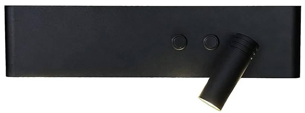 Spot de perete LED RESORT, LED/10W/230V + LED/3W, negru, montare pe partea dreaptă