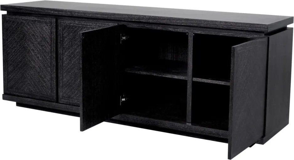 Comoda design LUX Bowen, furnir stejar gri carbune