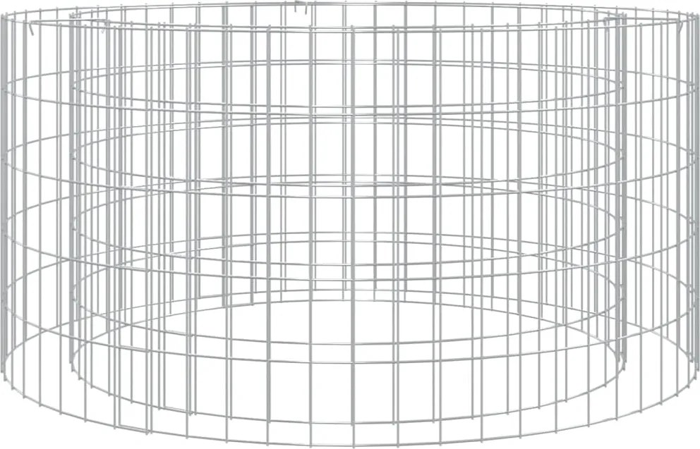 vidaXL Vatră de foc din gabion Ø 100 cm, fier galvanizat