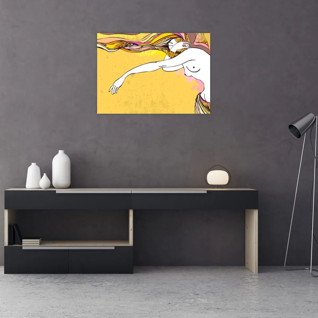 Tablou pe sticlă - Fata (70x50 cm)