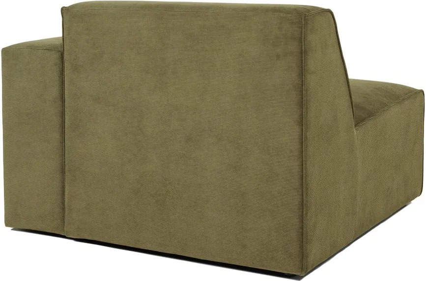 Modul pentru canapea verde din catifea reiată (partea dreaptă) Sting - Scandic