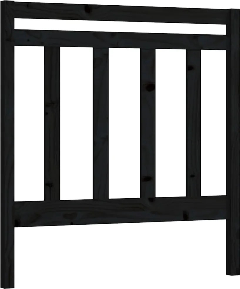 vidaXL Tăblie de pat, negru, 81x4x100 cm, lemn masiv de pin