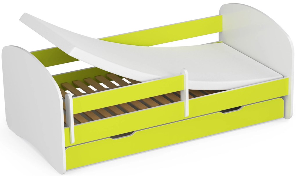 Pat pentru copii Pranshi II (lămâie verde) (cu saltea). 1070785