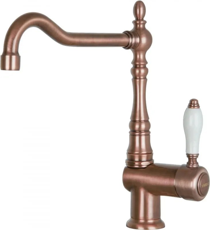 Baterie sanitara de bucatarie SMEG Coloniale MIR6RA-2, 5 bar, Monocomanda, Pipa rotativă la 360°, Aerator, Cupru