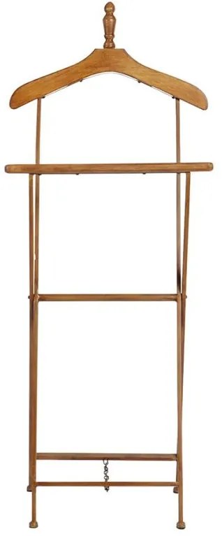 Suport de haine pliabil din lemn de pin si metal, alb, H112 cm, Major D'Homme
