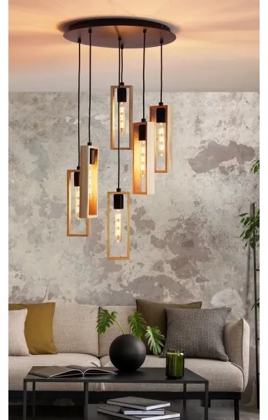 Eglo 49549 - Lustră pe cablu LITLETON 6xE27/60W/230V