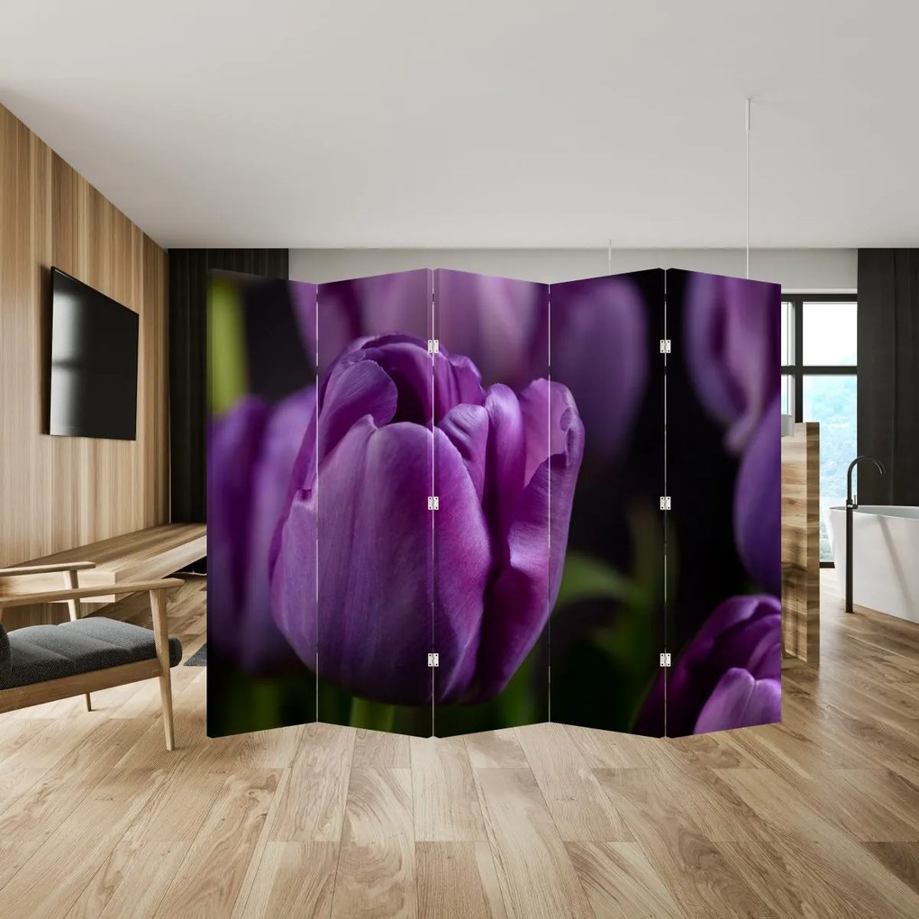 Paravan - Flori de lalele (210x170 cm)