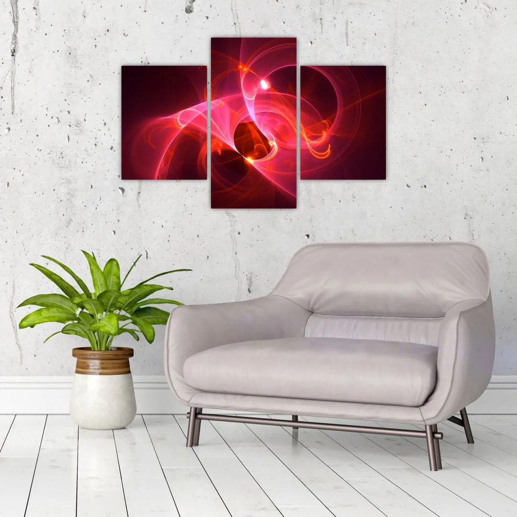 Tabloul modern cu abstacție roz (90x60 cm)