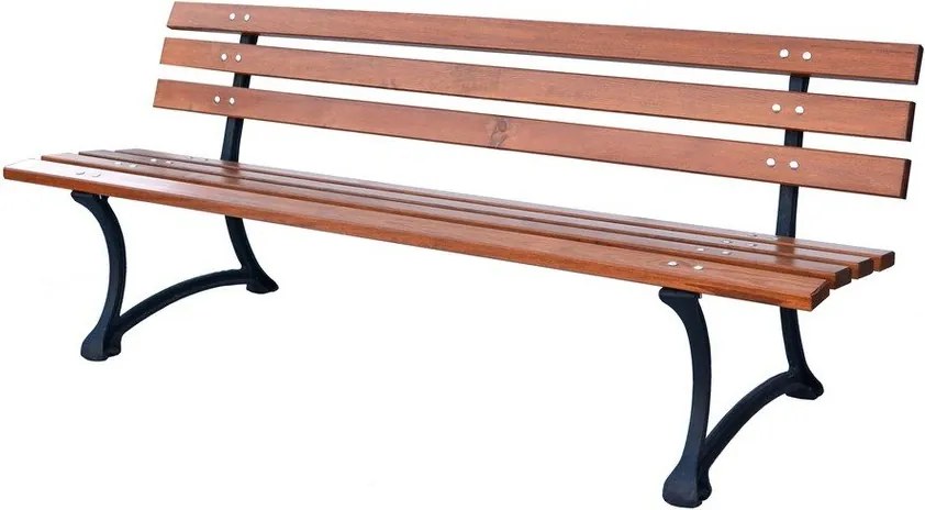 Bancă de grădină în culoare naturală din lemn masiv – Rojaplast