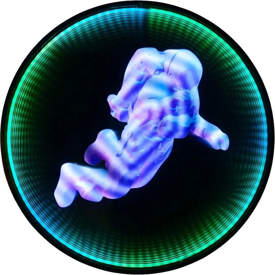 Decorațiune luminoasă neagră de perete cu alimentare la priză ø 60 cm Duke – Reality