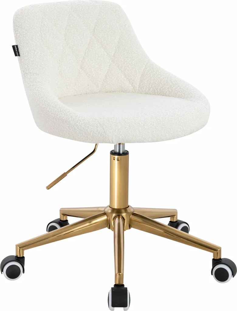 HR1054K Scaun Crem Boucle cu Bază Aurie