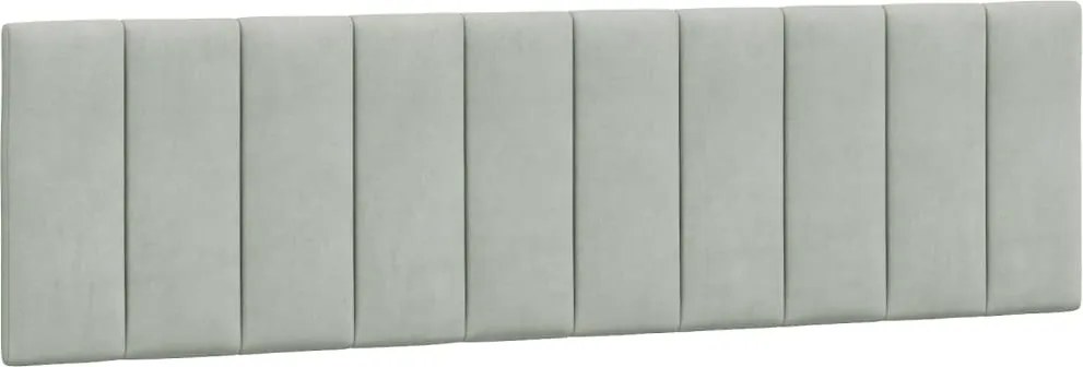 vidaXL Pernă tăblie de pat, Hanko, gri deschis, 180 cm, catifea
