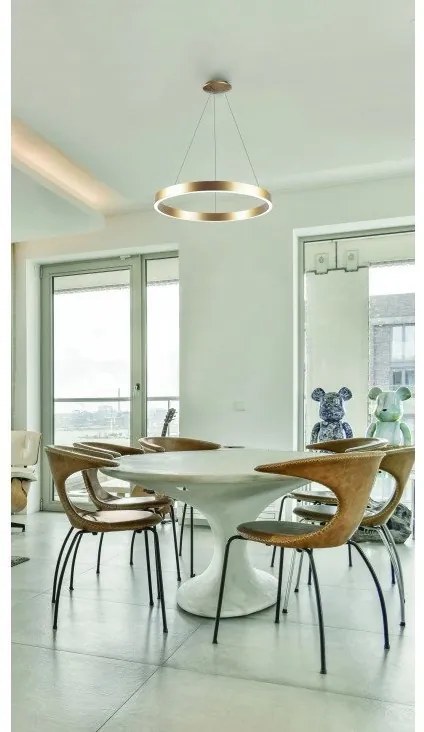 Lustra LED cu telecomanda design circular MARCO 60 CCT WH