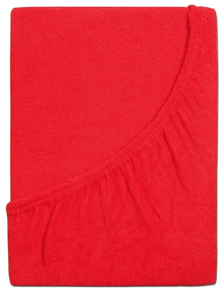 Cearșaf de pat 4Home din frotir Ideal roșu , 200 x200 cm, 200 x 200 cm