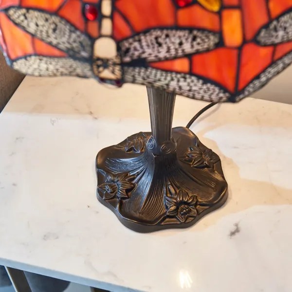 Endon 64093 - Lampă de masă Tiffany DRAGONFLY, Ø 41 cm, 2xE27/60W/230V