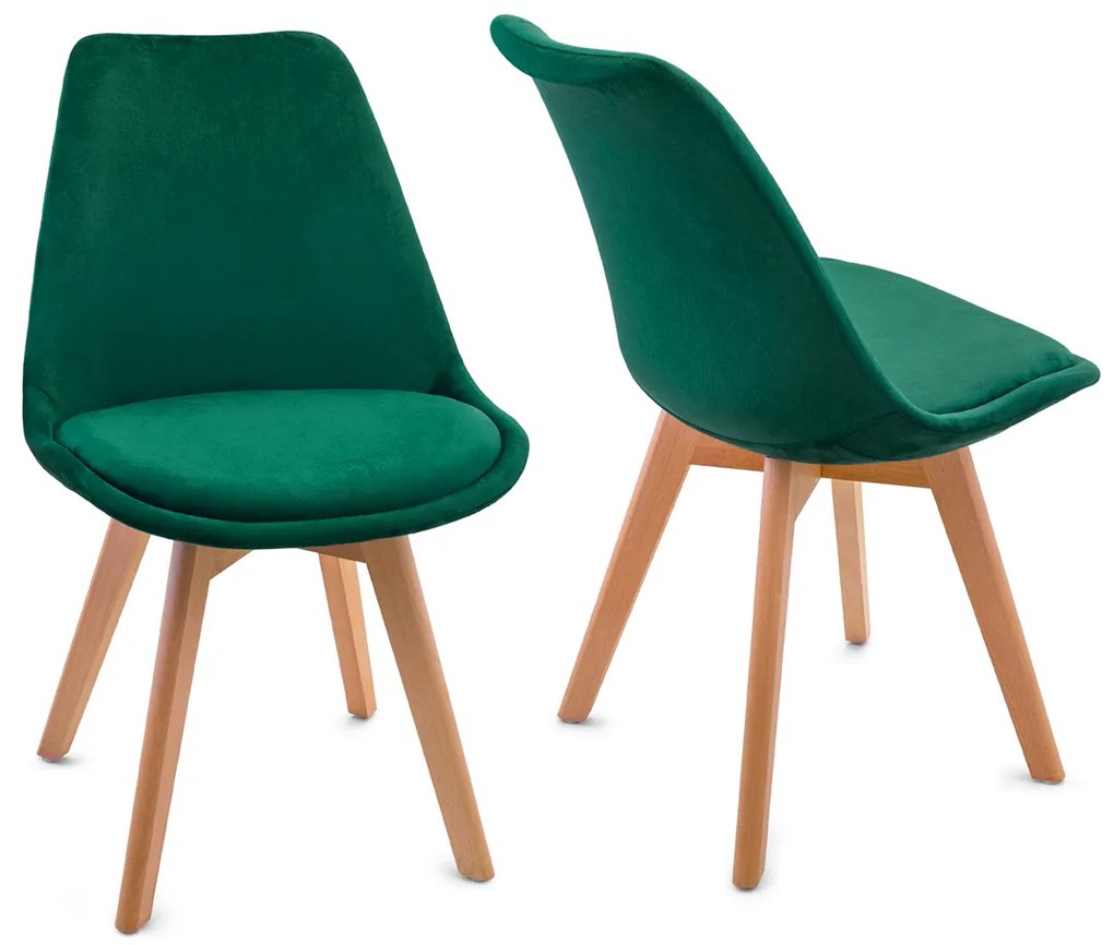 Scaune de sufragerie 4buc stil scandinav Green Glamor