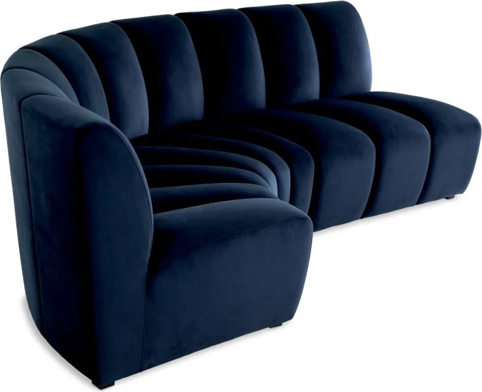 Modul canapea design LUX Lando straight, Catifea albastra