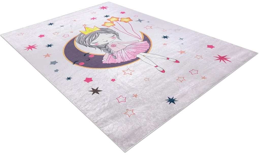 BAMBINO 48060 covor lavabil Prințesă, stele pentru copii anti-alunecare - roz
