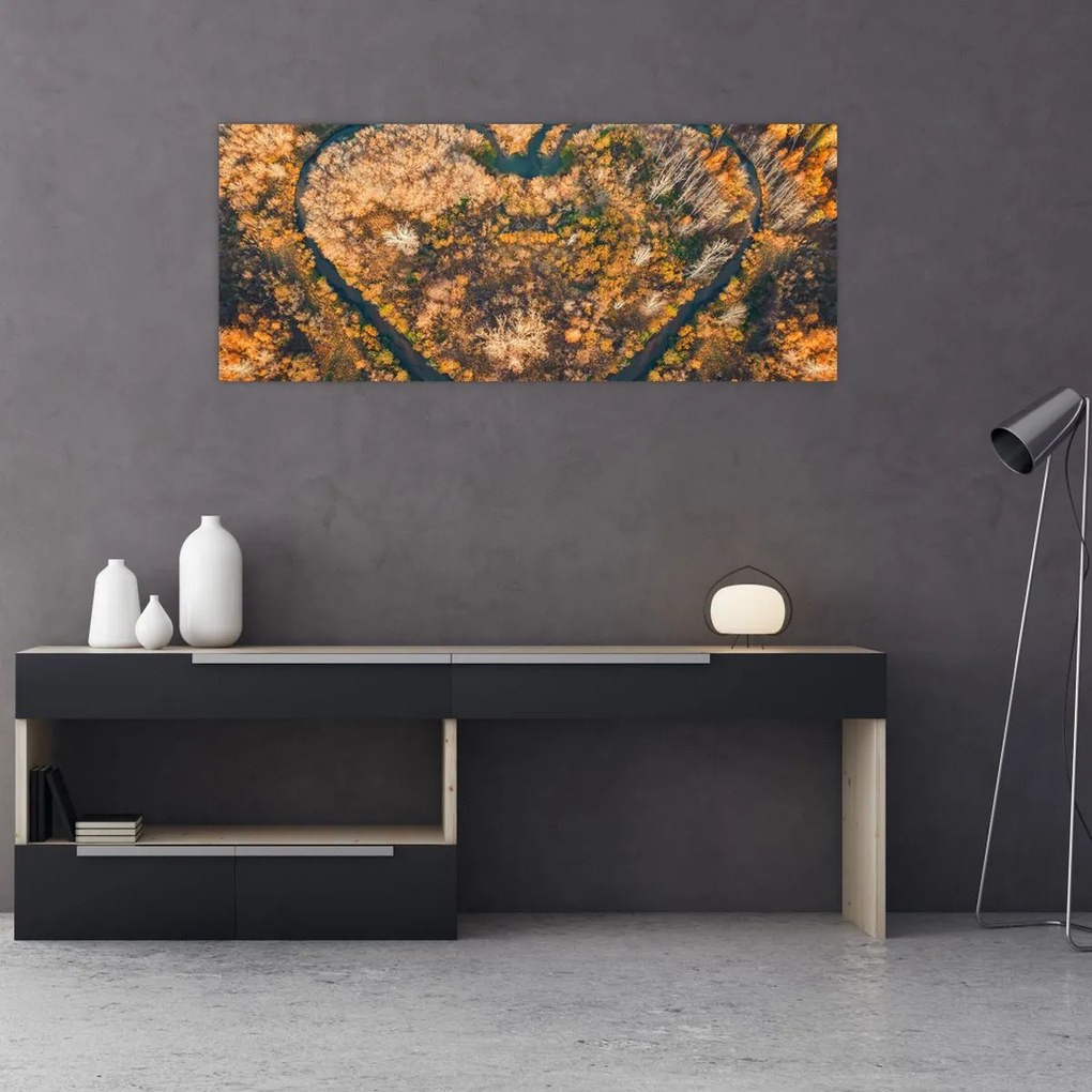 Tablou - Râu în formă de inimă (120x50 cm)