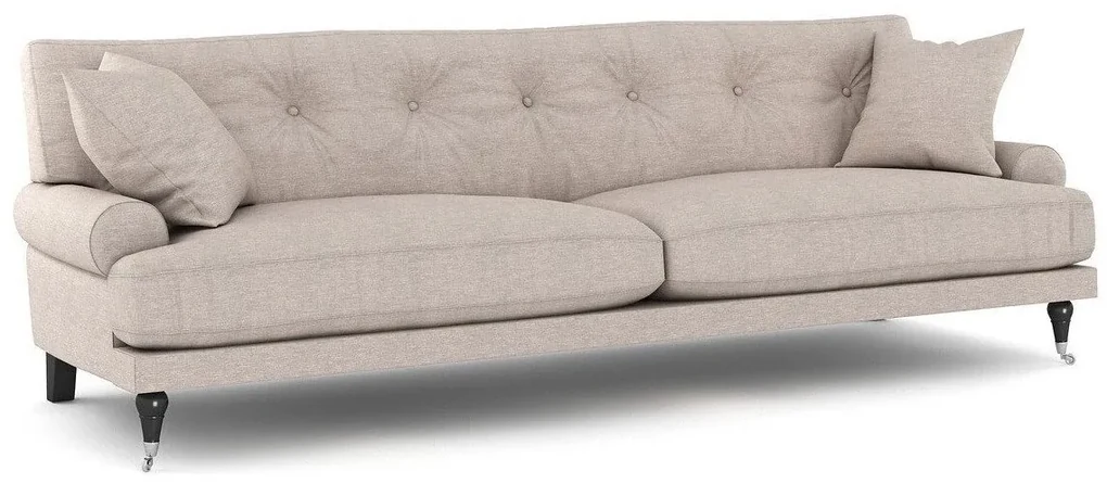 Canapea Seattle E120Numărul de locuri: 3, Beige, 222x100x87cm, Tapiterie, Picioare: Lemn, Role