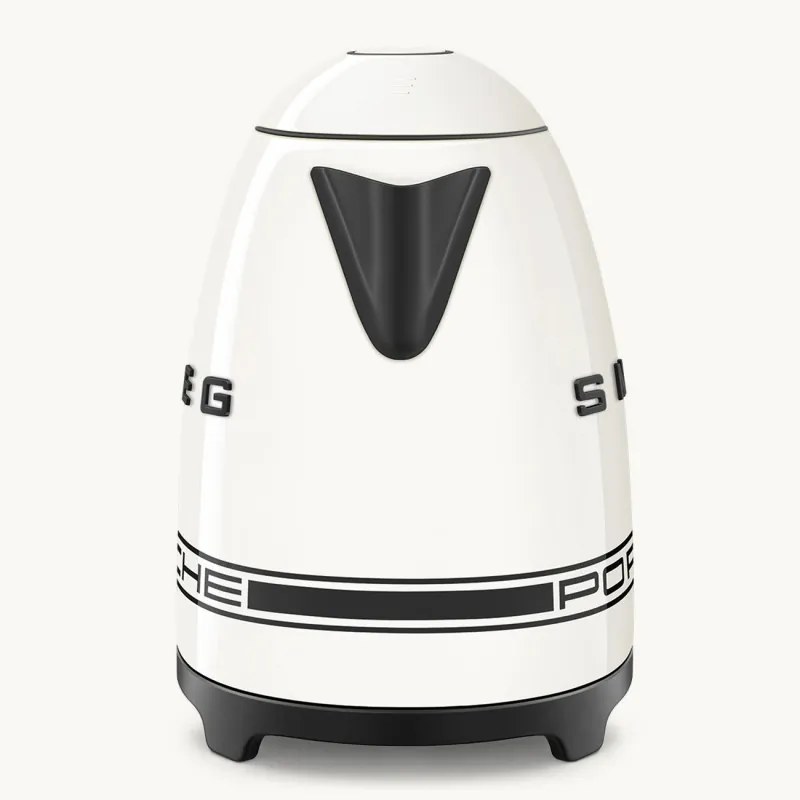 Cana electrica SMEG Porsche KLF03PCWEU, 2400 W, 1,7 l, Baza rotativa la 360°, Finisaj lucios, Alb