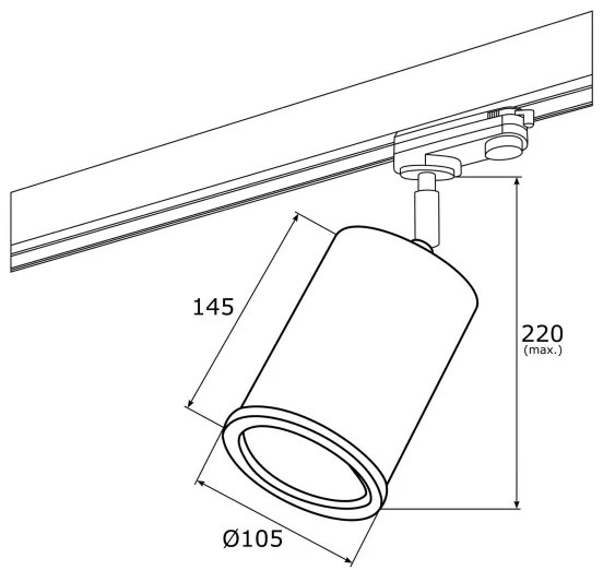 Spot pentru sistem de șină Argon 4303 DELF 1xE27/15W/230V alamă
