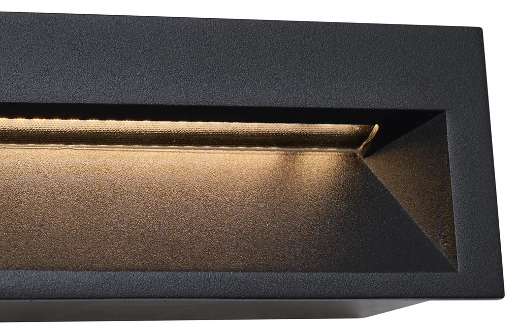 Lampă modernă de perete încastrată neagră 28cm incl. LED IP65 - Mert