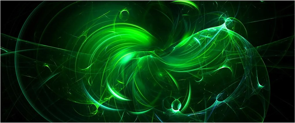 Tablou - abstracție verde (120x50 cm)