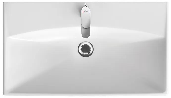 Lavoar baie suspendat alb 80 cm, dreptunghiular, Cersanit City 805x455 mm