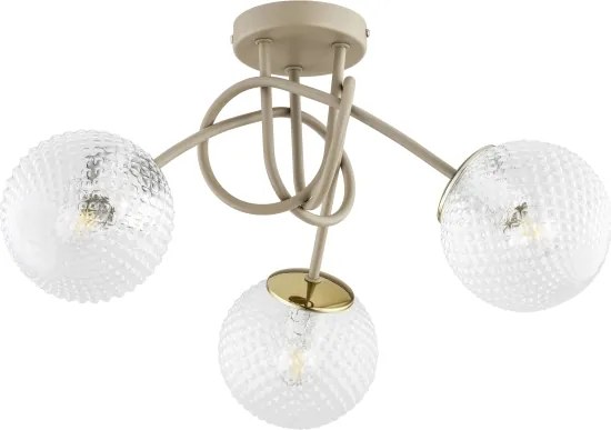 Brilagi - Lustră aplicată STELLA 3xE27/60W/230V bej/auriu