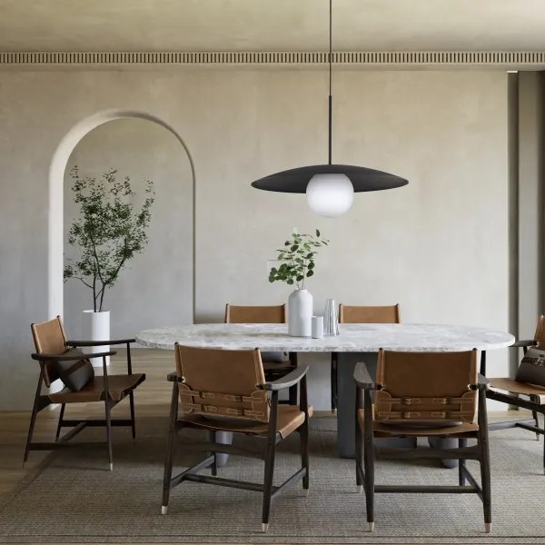 Lustră pe cablu SLATE 1xE27/15W/230V d. 65 cm negru