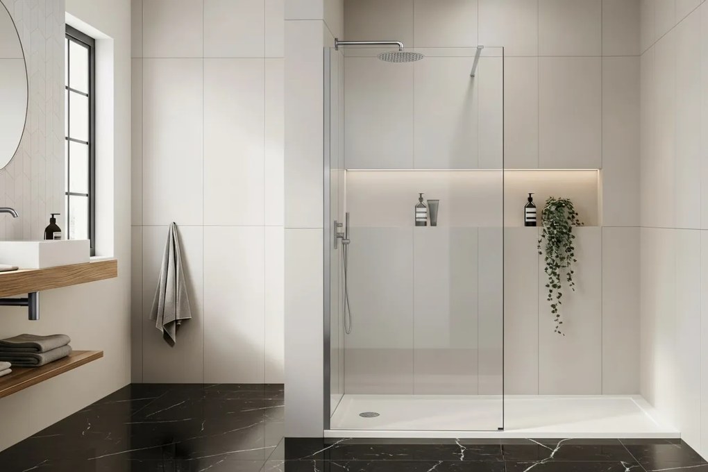 Paravan de dus Rea Flexi Transparent / Chrome 120