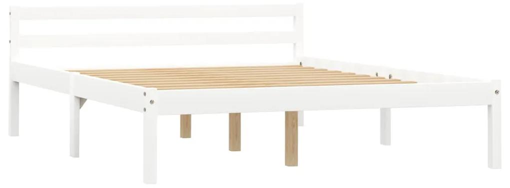 Cadru de pat cu 4 sertare, alb, 140 x 200 cm, lemn masiv de pin Alb, 140 x 200 cm, 4 Sertare