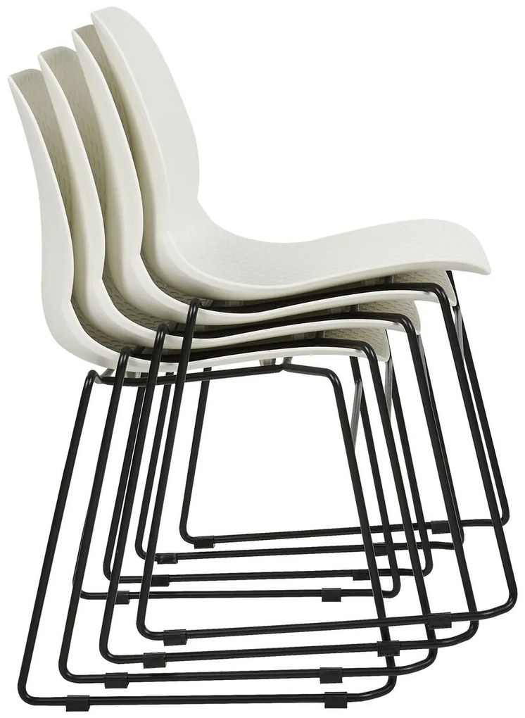 Set 4 buc scaune de sufragerie Panza (alb). 1081879