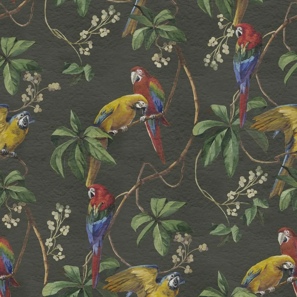Fototapet, Parrots, Green, Rebel Walls