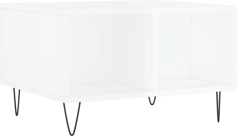 vidaXL Măsuță de cafea, alb extralucios, 60x50x36,5 cm, lemn compozit