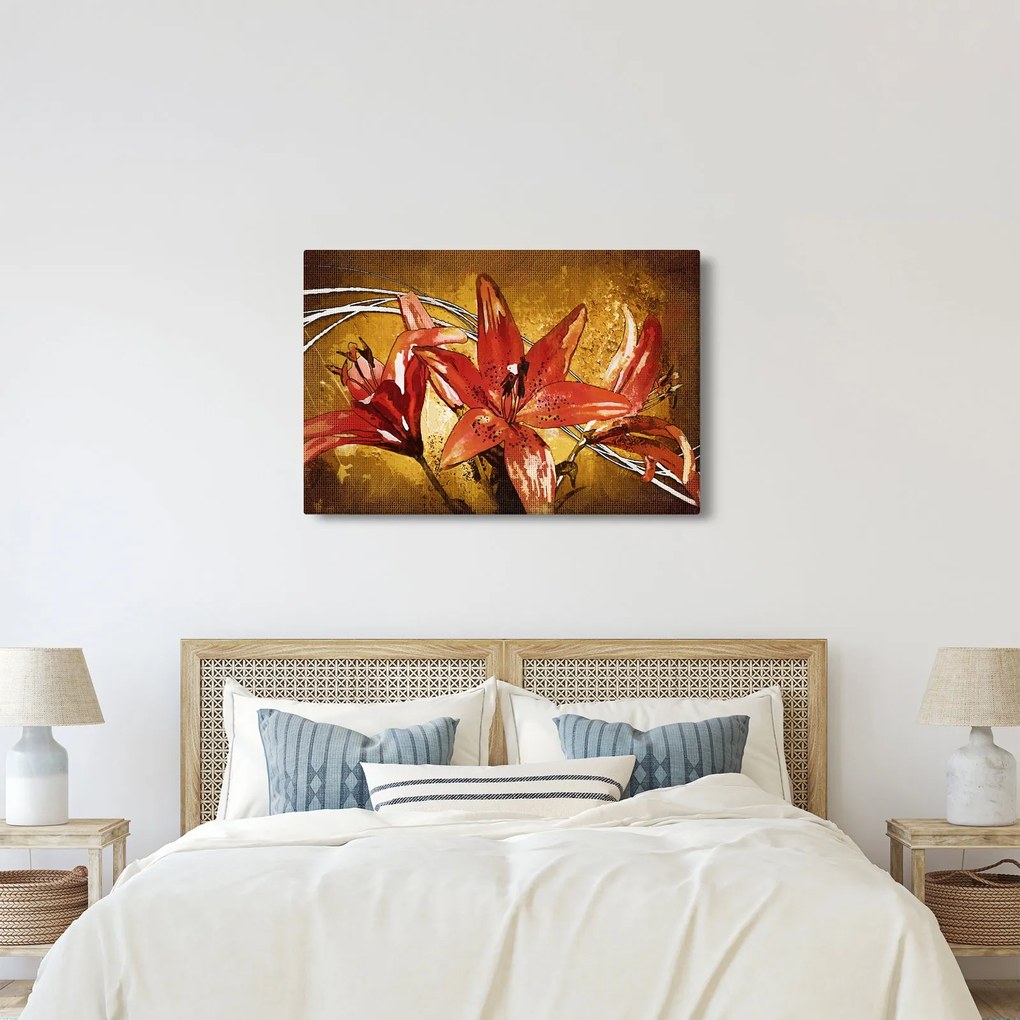Tablou cu flori de crini (90x60 cm)