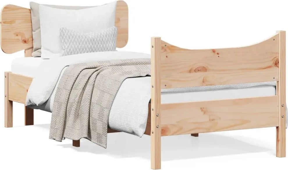 vidaXL Cadru de pat fără saltea, 75x190 cm, lemn masiv de pin