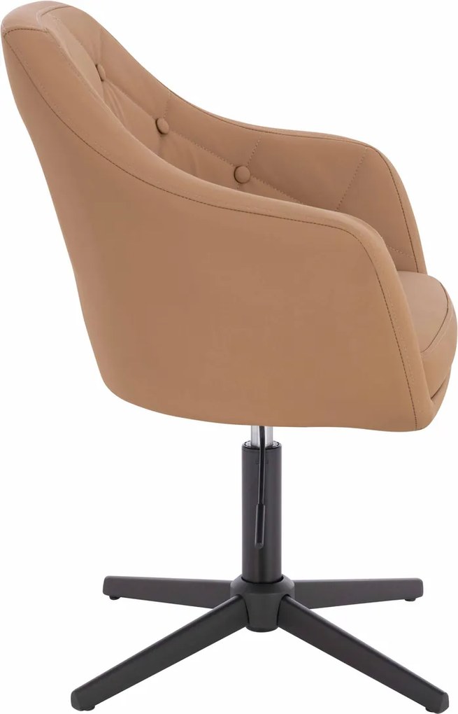 HR831CROSS Scaun Caramel Piele Ecologica Premium Soft cu Bază Neagră