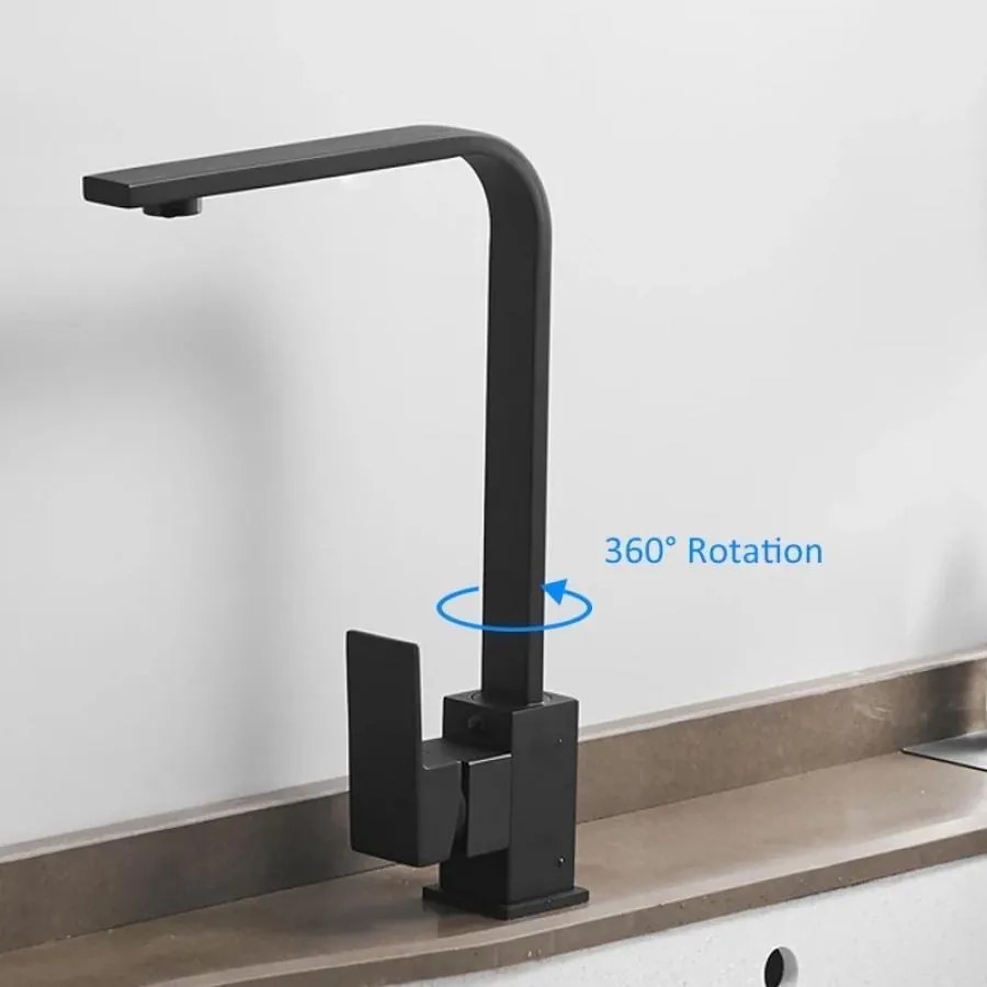 Baterie Bucătărie din Inox Negru, Model HS002 – Design Modern și Funcționalitate pentru o Bucătărie Elegantă