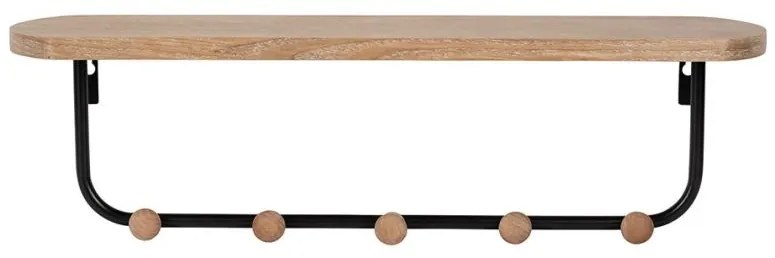 Cuier de perete din MDF si metal, natur, Atelier