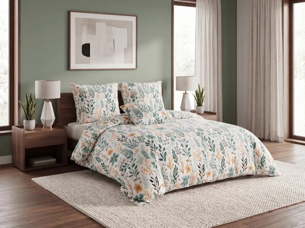 Lenjerie cocolino BOTANELLA albastru Dimensiune lenjerie de pat: 70 x 90 cm | 140 x 200 cm