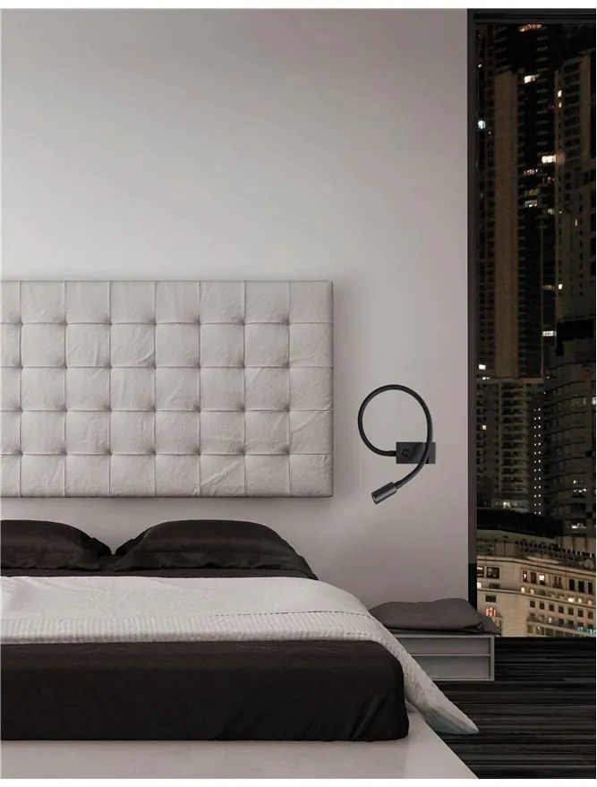 Aplica LED cu spot directionabil design minimalist Geneva neagra NVL-8126582
